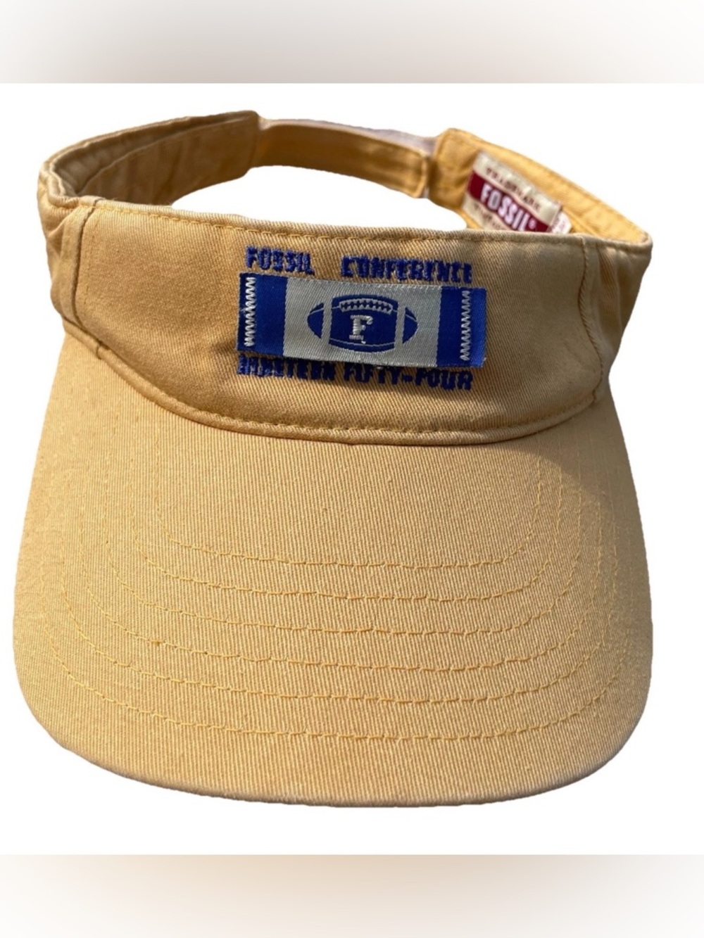 Fossil Brand Rare Vintage Football Visor - Nineteen Fifty-Four - Khaki/Blue